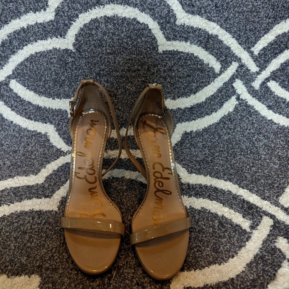 6.5 Sam Edelman Nude Patent Leather High Heel